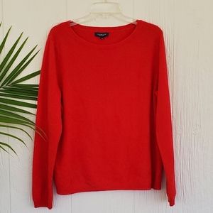Red cashmere Lands End sweater. Size XL